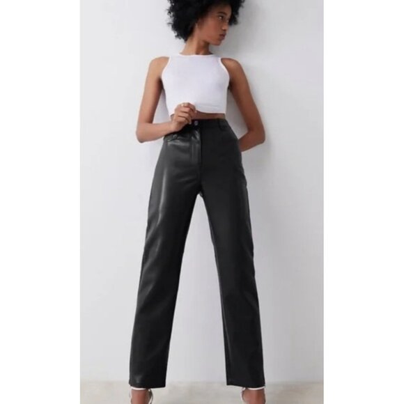 Aritzia Wilfred The Melina Vegan Leather Pant in Black Womens Size 10 - Picture 16 of 16